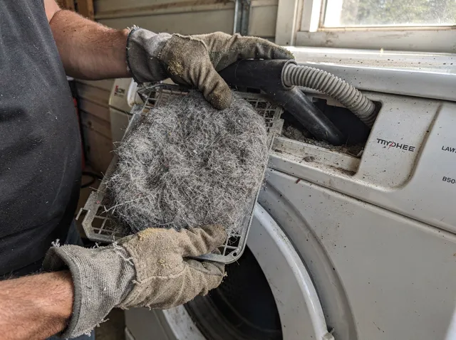 Cleaning Dryer Lint Trap in Norton